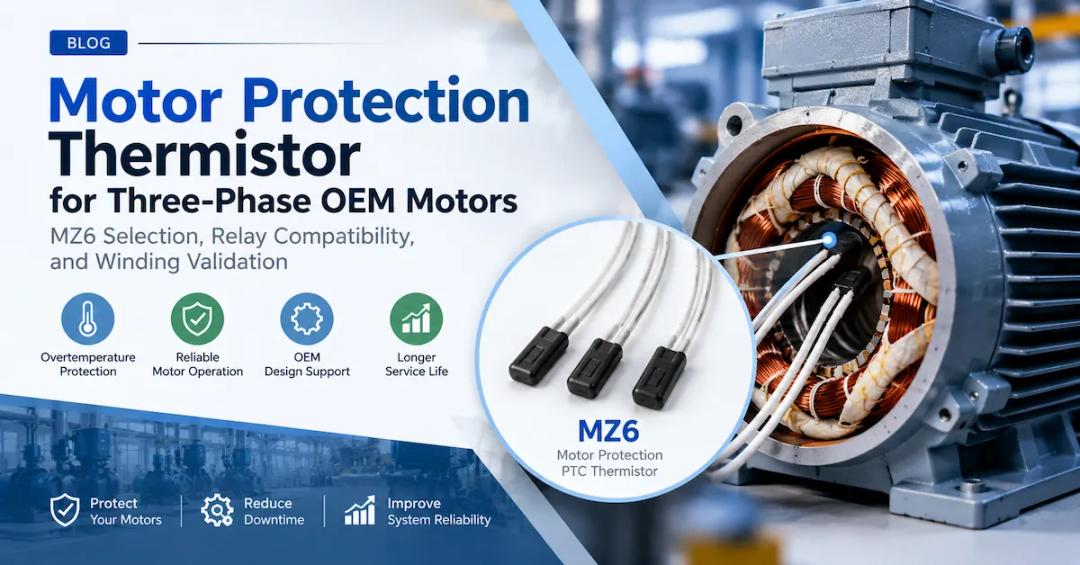 Motor Protection Thermistor for Three-Phase OEM Motors: MZ6 Selection, Relay Compatibility, and Winding Validation